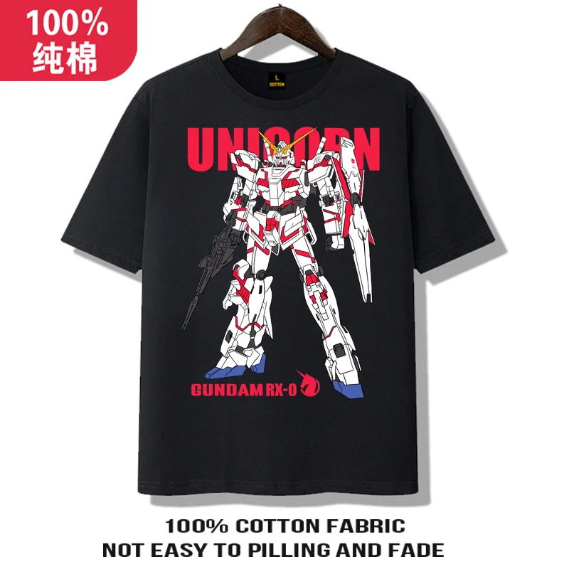 Gundam Kleding Heren 2023 Zomer Nieuwe Katoenen Kindermachine Mecha Mobiele Soldaat Gundam Korte Mouwen T-shirt