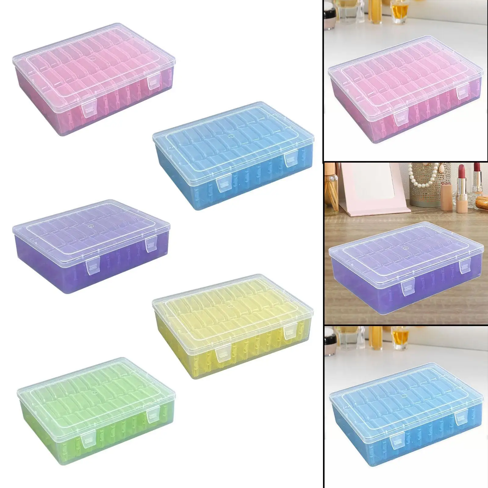 Clear Jewelry Storage Box Portable Bead Organizer for Ear Studs Beads Charms