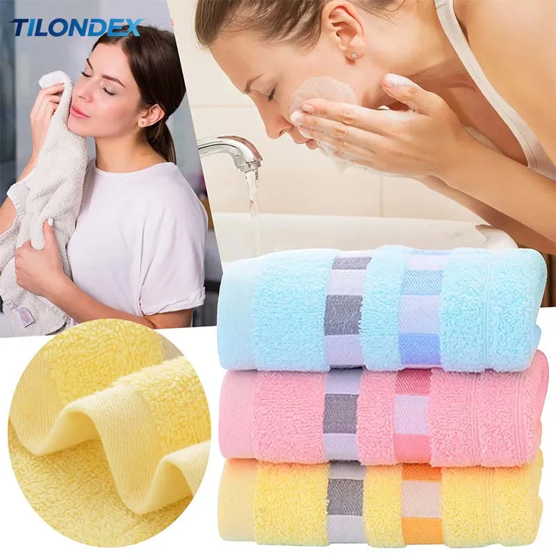 TILONDEX Thickened Cotton Towel for Adults And Children Skin Friendly Solid Color Universal Strong Water Absorption Towel