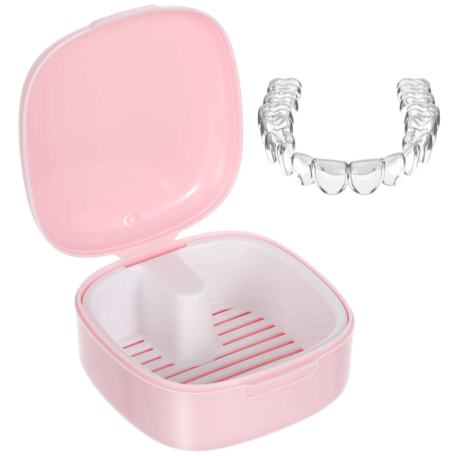 

Denture Box Aligner Case Portable Travel Slim Plastic Pocket Travel Retainer Box Cleaner Keeper Aligner Guard Storage