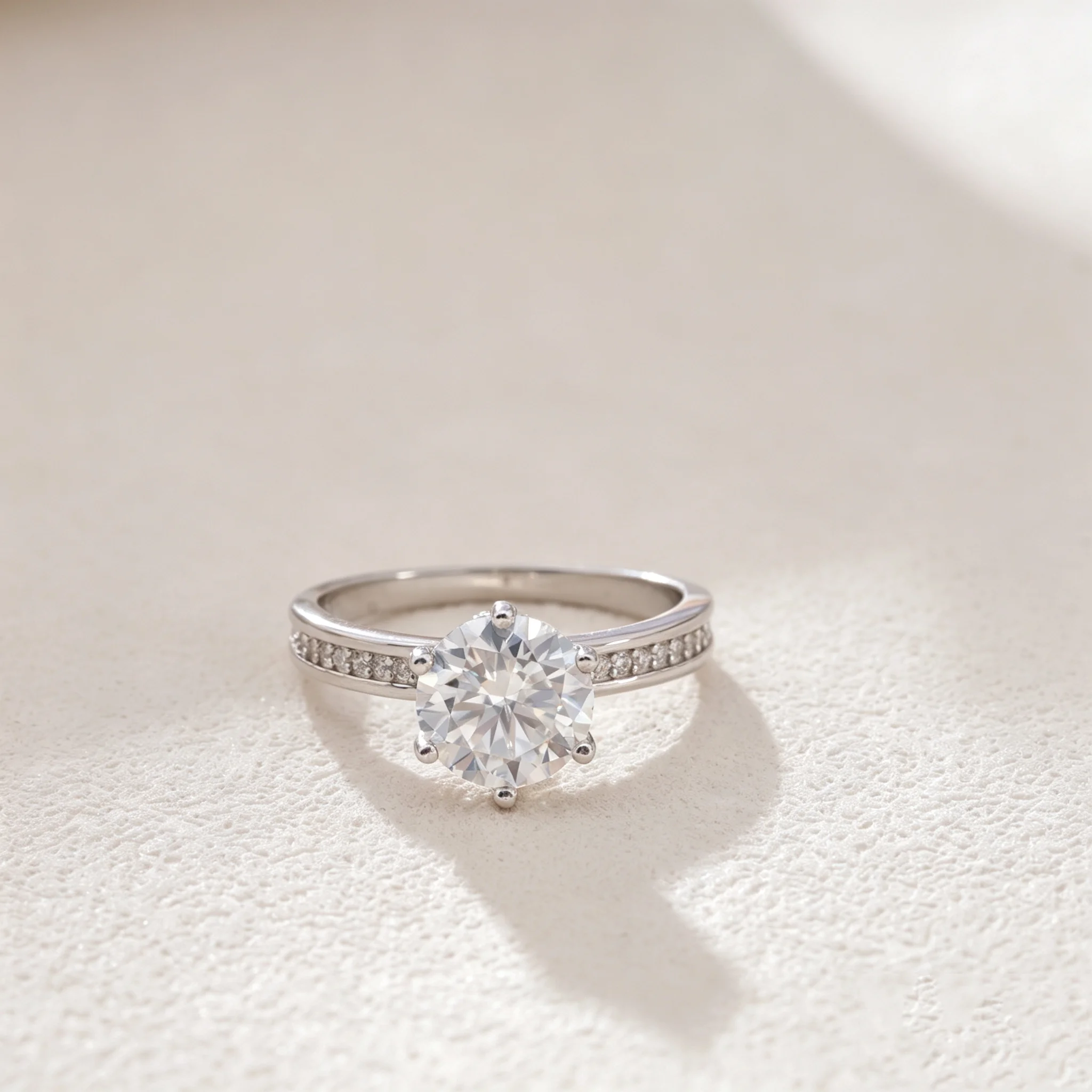 3ct 9mm WHITE Moissanite Silver Ring Elegant High Quality Simulated Diamond Female Dating Party Jewelry Gift