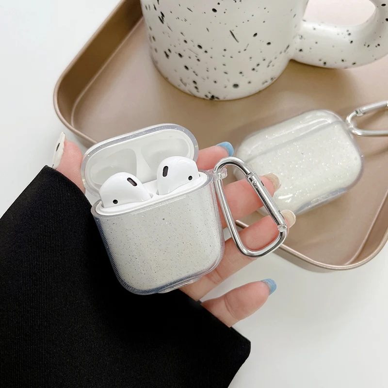 Bling Glitter Clear Earphone Case For Airpods Pro 1st 2nd gen Wireless Headphone Cover For Air Pods 3 2 1 Soft Silicone Box Bags