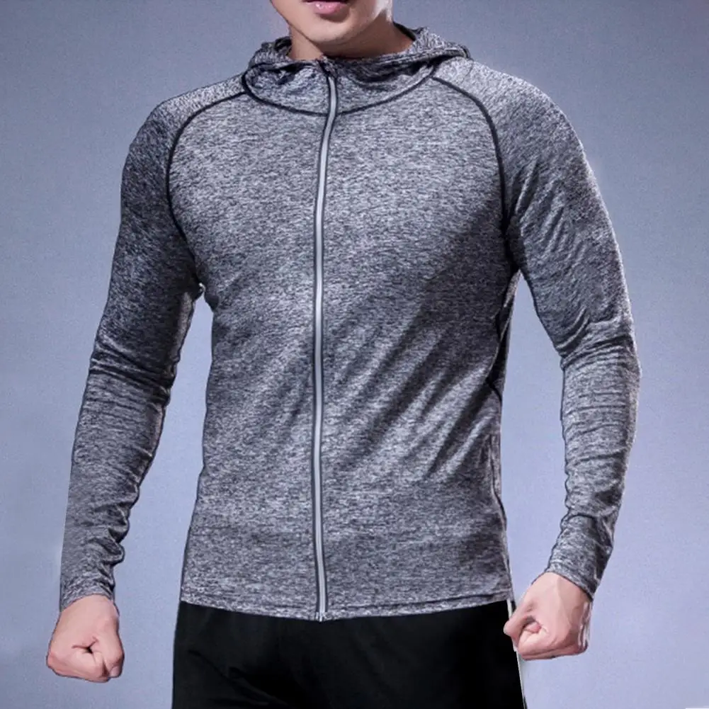 

Men Hoodie with Sun Protection Men's Quick-dry Full Zip Hoodie with Reflective Strip for Running Golfing for Fitness for Men