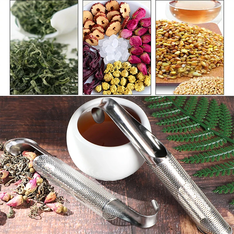 2 Pcs Durable Encrypted Mesh Design Fine Holes Tea Interval Diffuser for Coffee Leaf Tea Pipe Stainless Steel Tea Infuser Filter