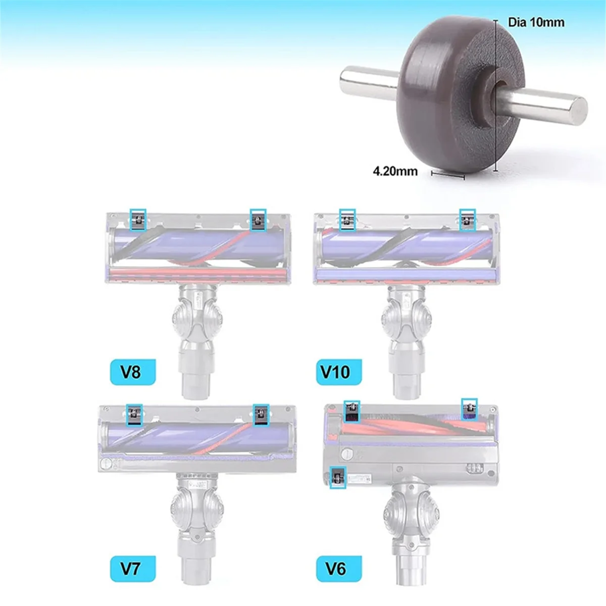 Rollers and Axles Wheels Direct Drive for V6 V8 V10 V11 V15 DC58 DC Series Vacuum Cleaner Wheels Part