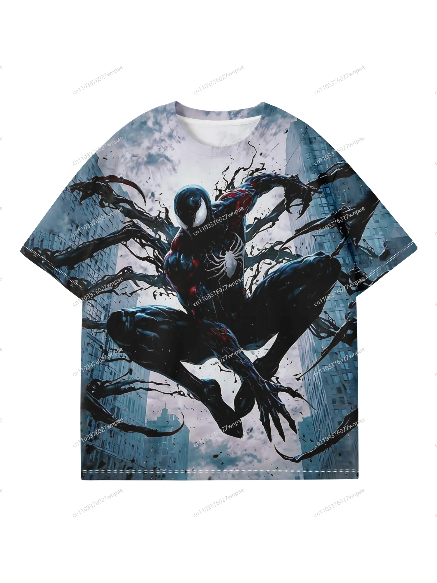 

Глобальная популярная футболка с 3D-принтом Marvel Spider-Man, быстросохнущая, дышащая, стильная, спортивная, повседневная, удобная посадка, летний подарок для взрослых и детей