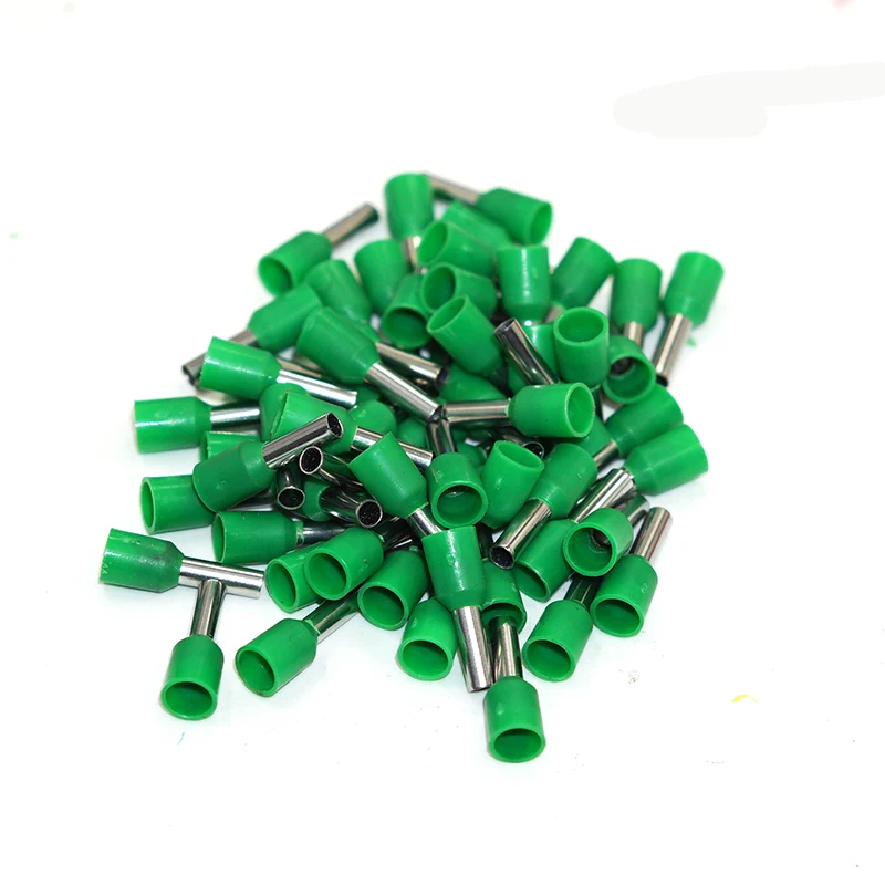 100pcs Ferrules Terminal Block Cord End Wire  Copper Crimp Connector Electrical Crimp Terminator E0508 E7508 E1008 E1508 E2508