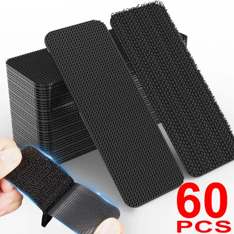 60/2 Stuks Dubbelzijdige Bevestigingsstickers Voor Auto Tapijt Pad Sterke Lijm Vaste Patch Thuis Vloermatten Anti slip Grip Tape Sticker