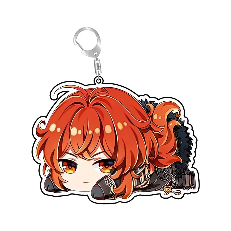 Genshin Impact Key Chain Dehya Figure Diluc Figurine Anime Cartoon Customized Acrylic Keychains Double Coated Backpack Charm