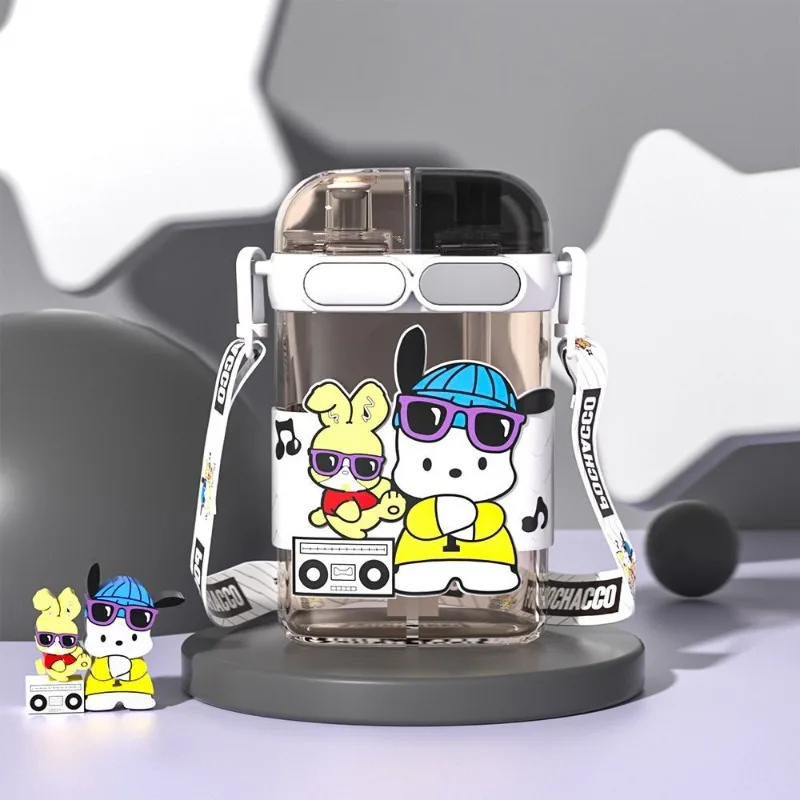 Niedlicher Kuromi-Wasserbecher für den Sommer, Sanrio My Melody Hello Kitty, Cinnamoroll, Doppeltrink-Strohbecher, hochwertiger Wasserkocher für Studenten, Geschenk