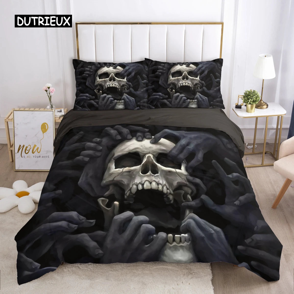 

Skull Deadpool Duvet cover set 240x220 200x200 Bedding set Twin Queen King Double Bed linens Quilt cover Bedclothes Big hand