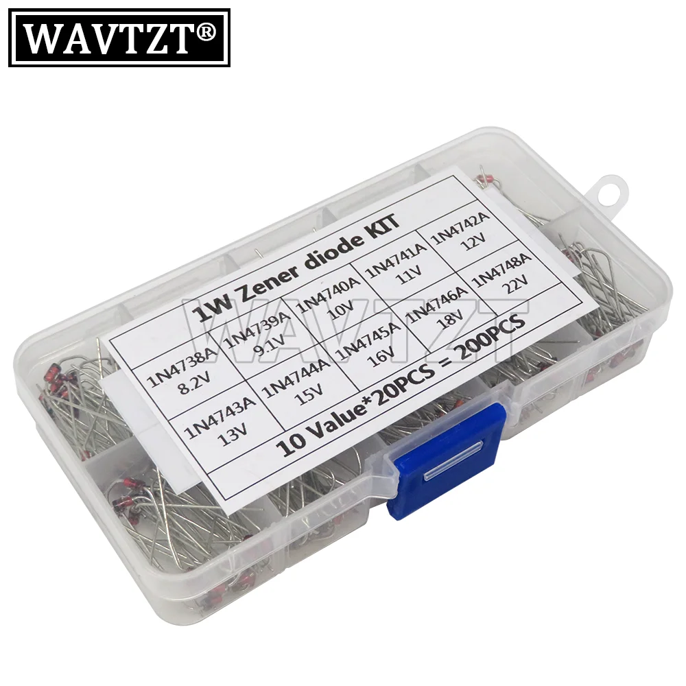 10Values*20PCS Zener Diode Assortment Diy Kit Electronic Set Pack IBUW 3.3V 3.6V 3.9V 4.3V 4.7V 5.1V 5.6V 6.2V 6.8V 7.5V DIYGBA