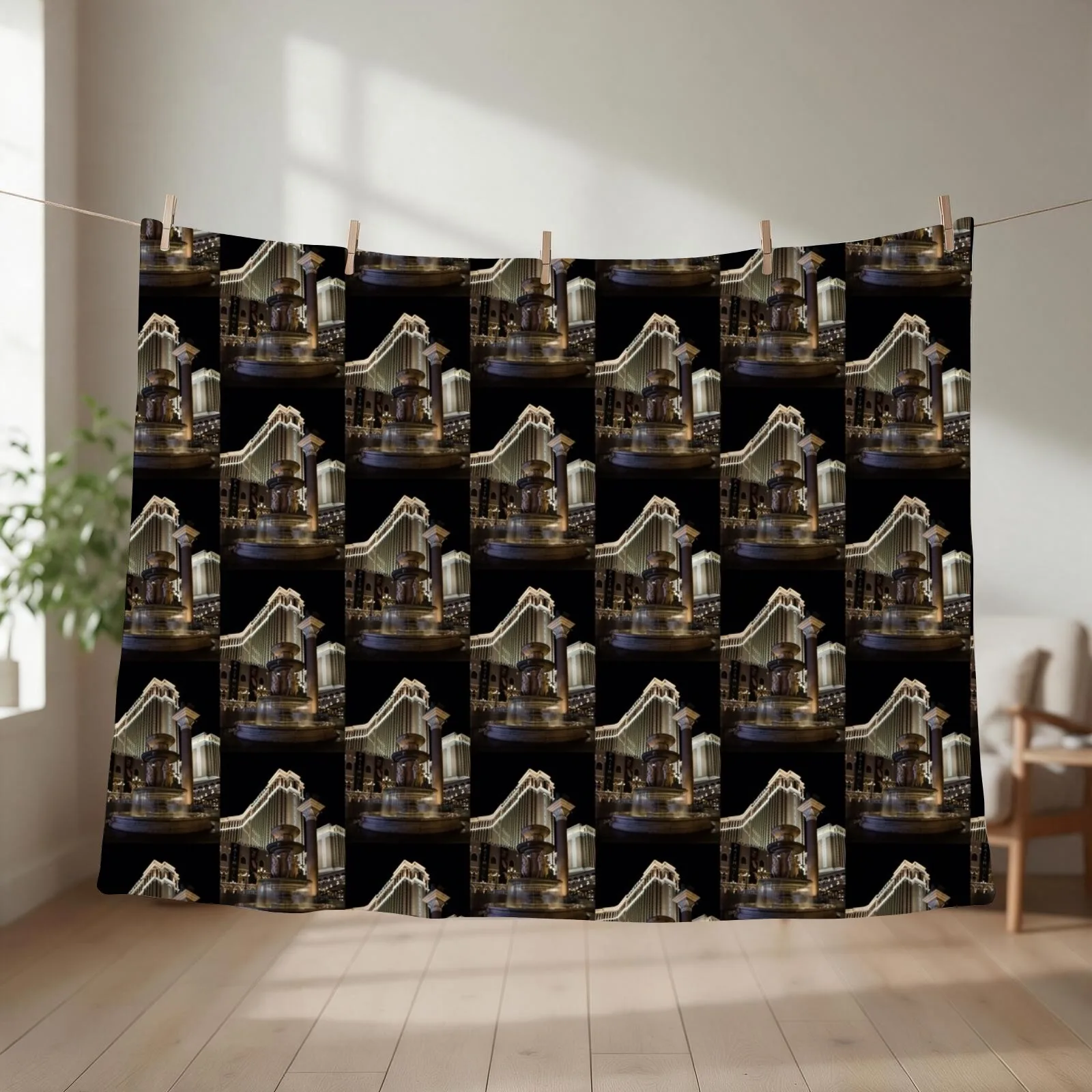 A Night at the Venetian Las Vegas Throw Blanket couch cozy soft plush fuzzy picnic outdoor blanket