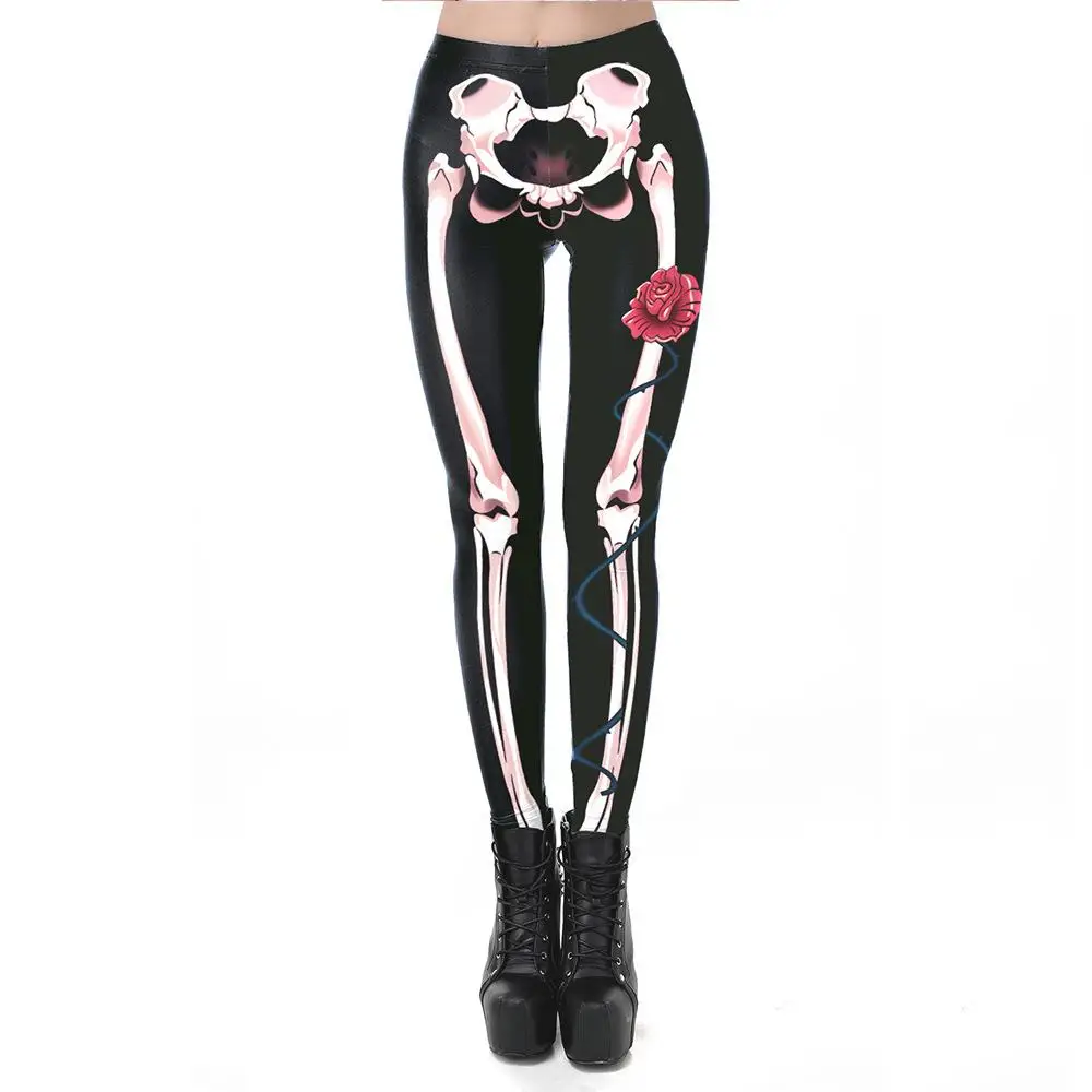 Loween الجمجمة طباعة سليم صالح طماق المرأة زي السراويل Faionable العرقية المرحلة ارتداء الصيف لا العلامة التجارية مسجلة