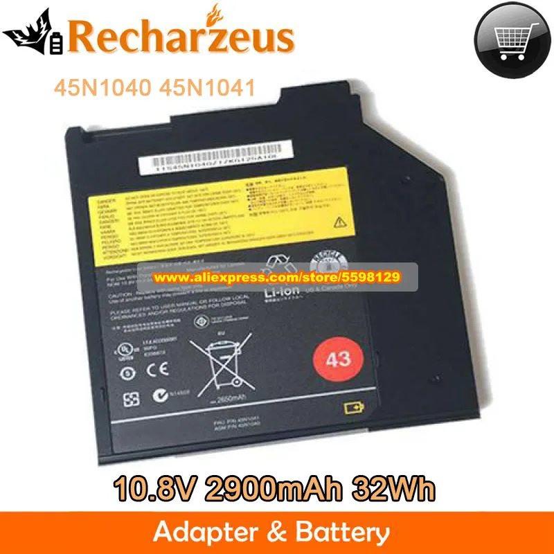 Genuine 10.8V 2900mAh 45N1040 DVD Battery 45N1041 45N1041 51J0507 51J0508 40Y6787 41U4890 FRU 45N1041 For Lenovo T60 T61