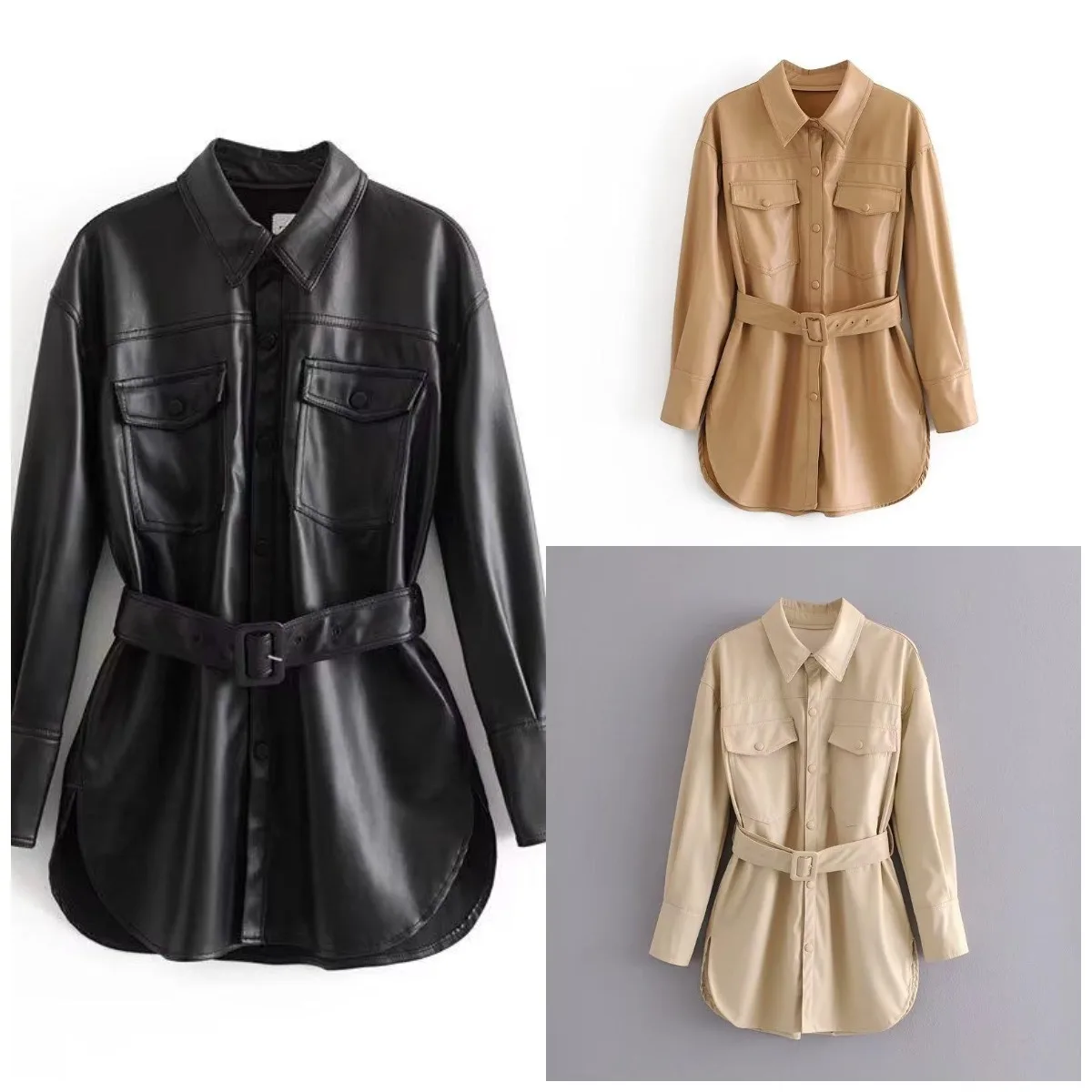 Minimalism Autumn Trench Coat For Women Elegant Lapel Sashes Women Jacket Vintage Coats Windbreaker Female Outwear