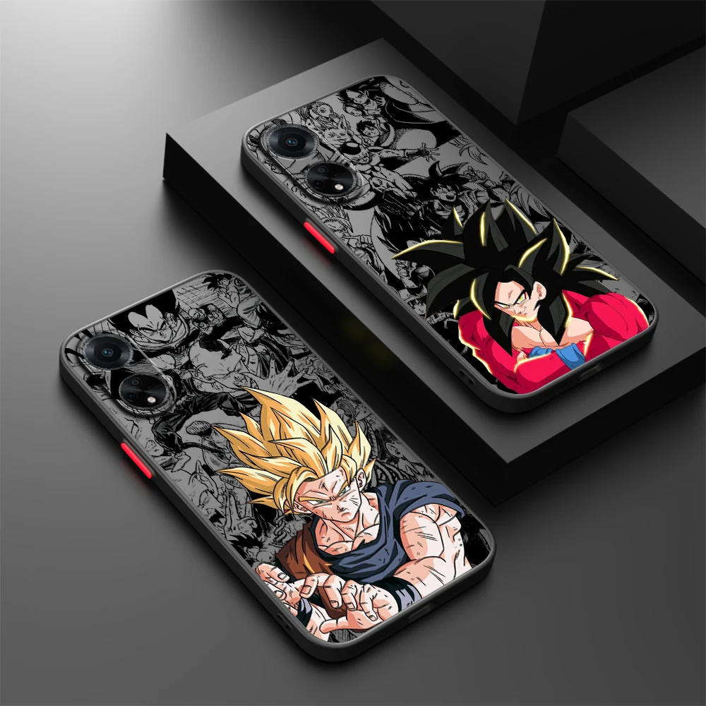 Anime D-Dragon Ball Son Goku Frosted Translucent For OPPO X5 X3 A54S A5 A94 A16 A53S A57 A74 A72 A96 A98 A78 5G Soft Phone Case