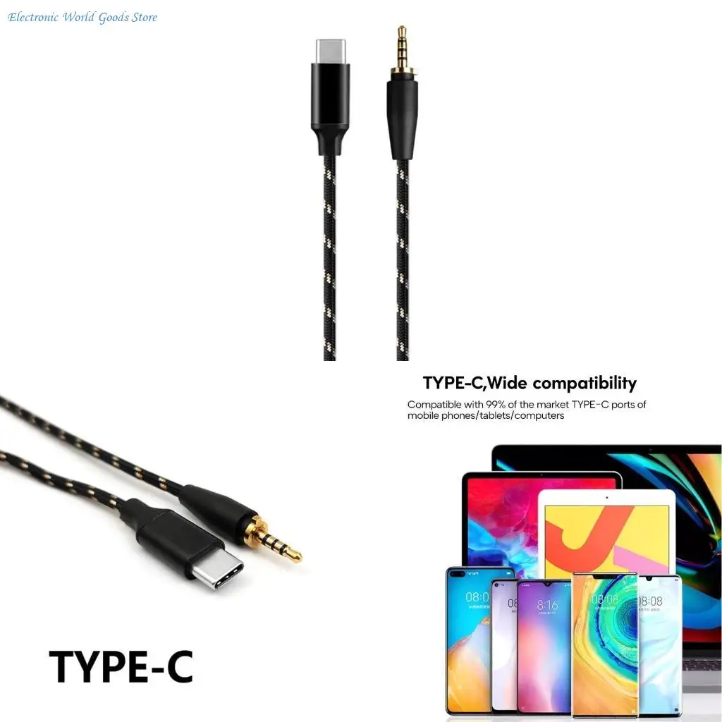 Cable para auriculares A3PD Rendimientos superiores Cable TIPO C a 2,5 mm para supraaurales Urbanite