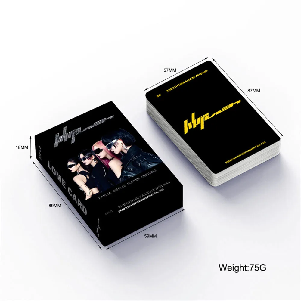 55Pcs/Set KPOP KARINA GISELLE NINGNING WINTER Album Whiplash Lomo Cards Double-Sided Photocards Boxed Postcard Fans Collection