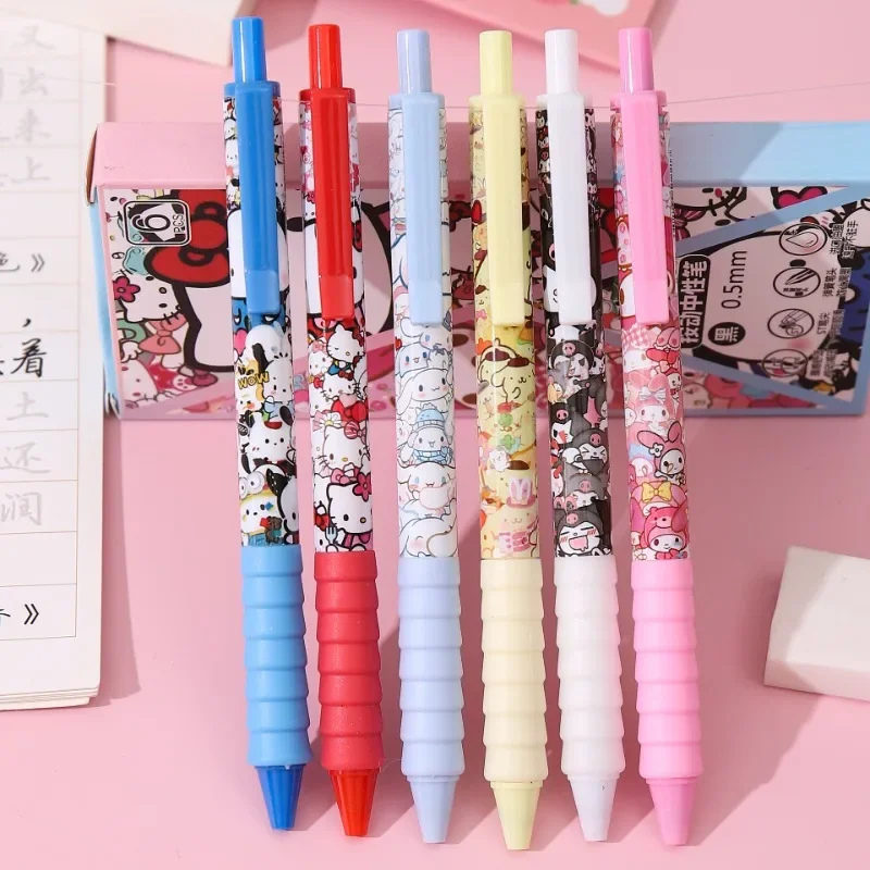 Sanrio Hello Kitty Gel Pen Cartoon Anime Cute Good-looking Push Action Pen Students Stationery Fashion School Supplies Gifts