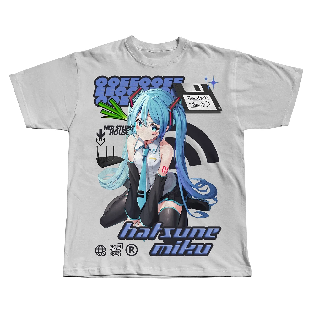 Hatsune Miku Y2k Top Fashion 2026 Short Sleeve T-shirt Japanese Manga Street Trend Clothing Men Women Harajuku Y2K Streetwear