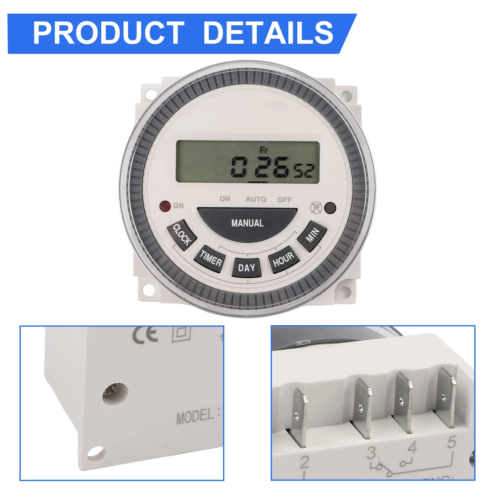 TM619 220V Digital Timer Switch With Waterproof Cover 7-day Programmable Cyclic Timing Intelligent Time Controller