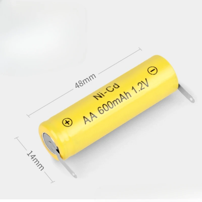 1.2V Ni-CD 600mAh AA 2A Rechargeable Battery for Philips Electric Shaver Razor Hair Clipper Toothbrush with Solder Tabs