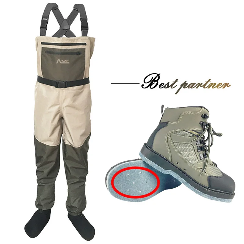 Fishing Waders Felt or Rubber Sole Shoes Fly Fishing Clothes Waterproof Suit Wading Shoes Antiskid Boots Reef Rock Fishing Shoes