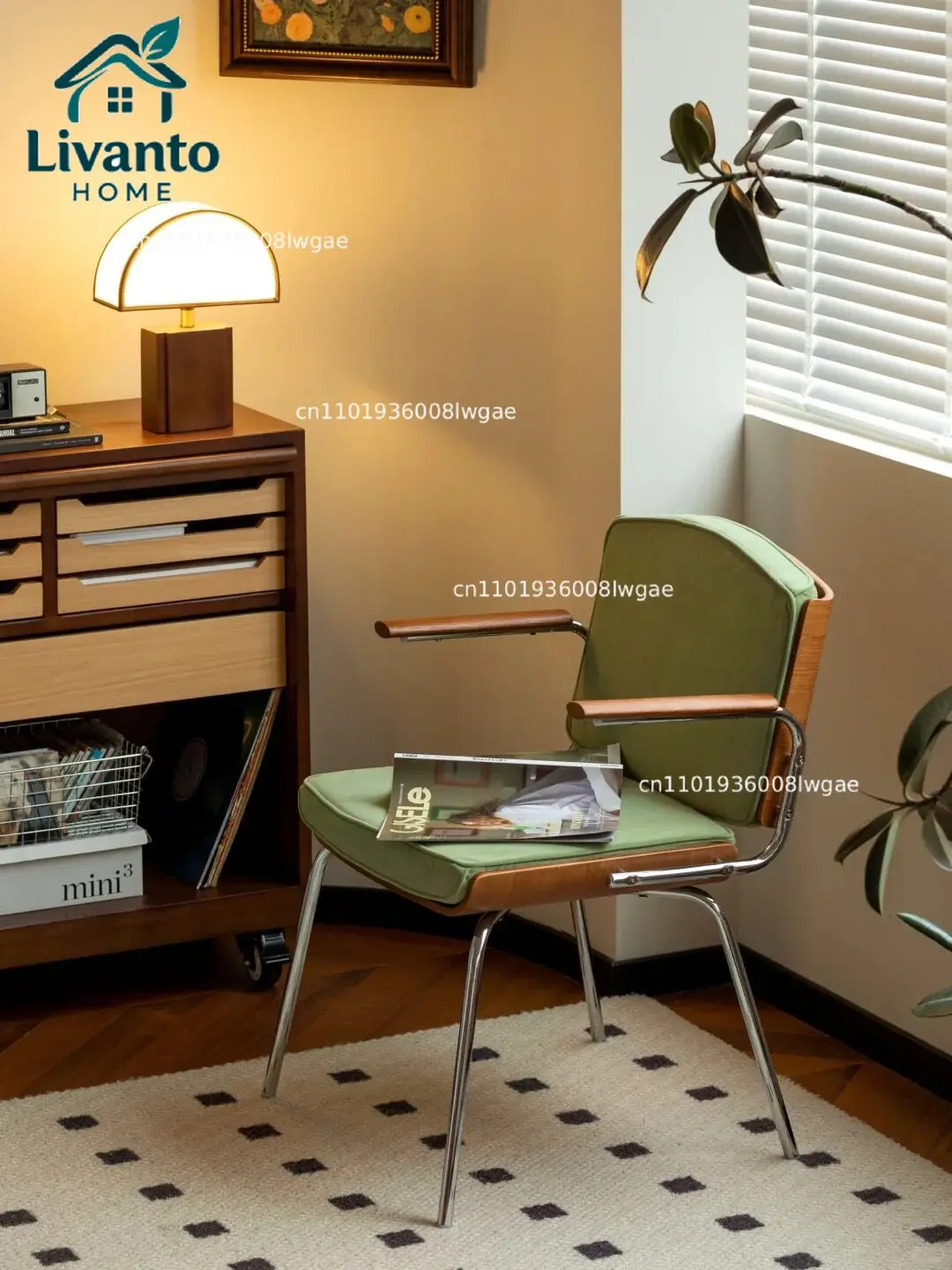 

Mid-vintage solid wood armrest dining chair can float for lazy designers leisure study rooms office single chairs
