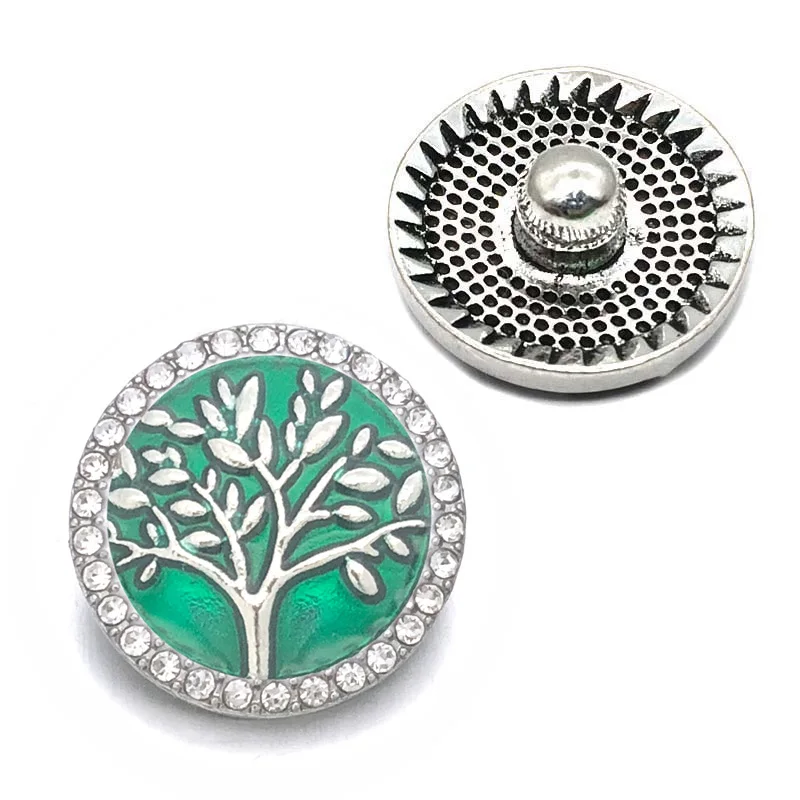 Hot w189 Tree 3D 18mm 20mm Metal Snap Button For Bracelet Necklace Interchangeable Jewelry Women Accessorie Findings