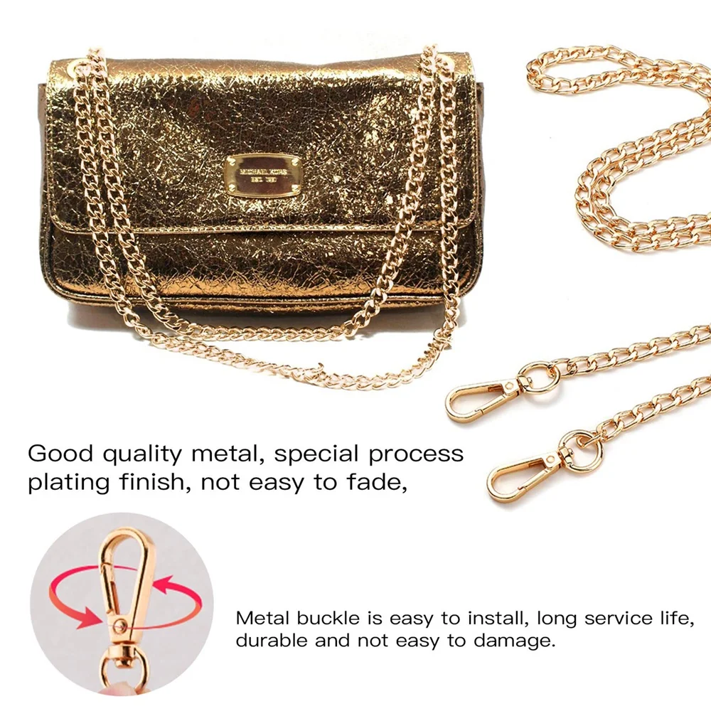 40/120cm Bag Chain Accessory Replacement Metal Chain Shoulder Strap Bag Chain Cross Body Bag Strap Accessory