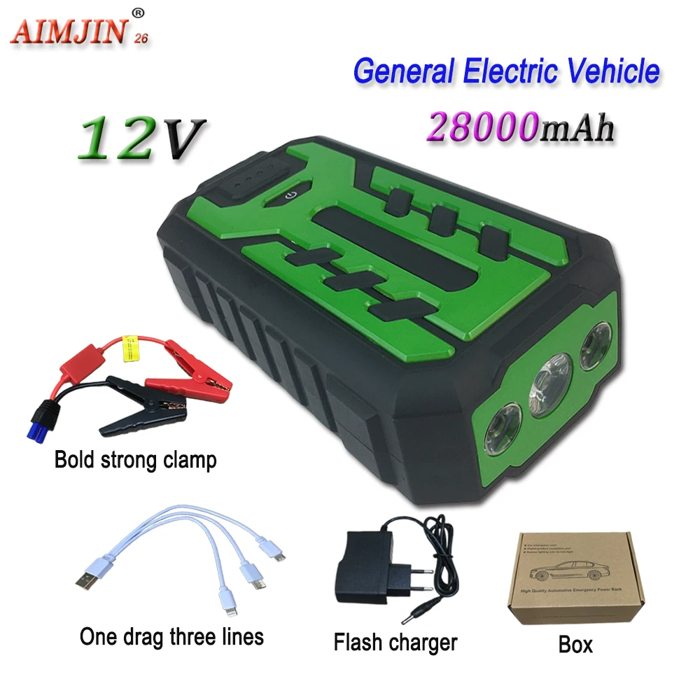 

12V 28000mAh High Capacity Power Bank Battery Car Emergency Start Power Supply Igniter Backup Rescue Power Up