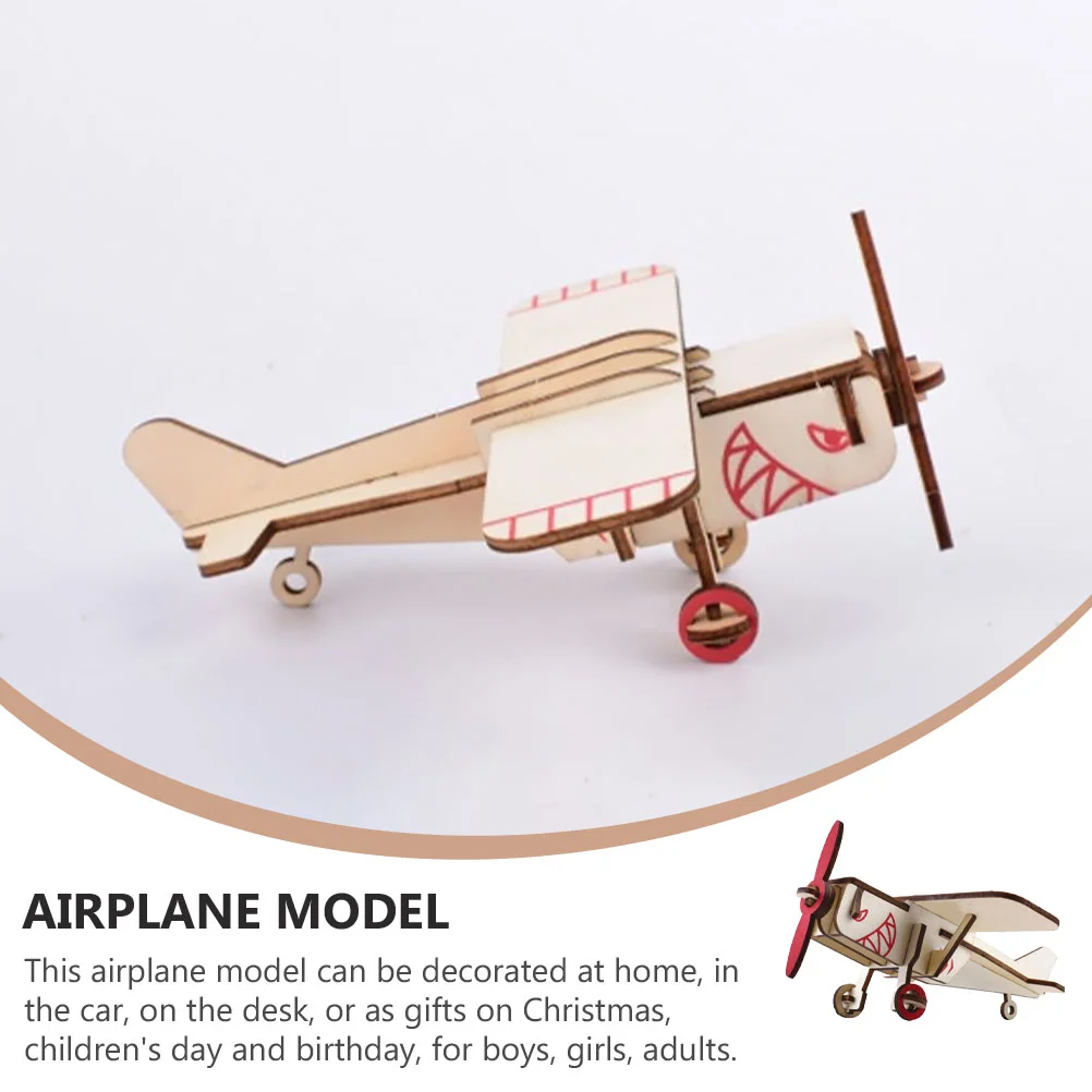 1 Set Wooden Assembly Puzzle Crafts 3D DIY Airplane Model Toy for Children wooden puzzle craft handmade assembled airplane model