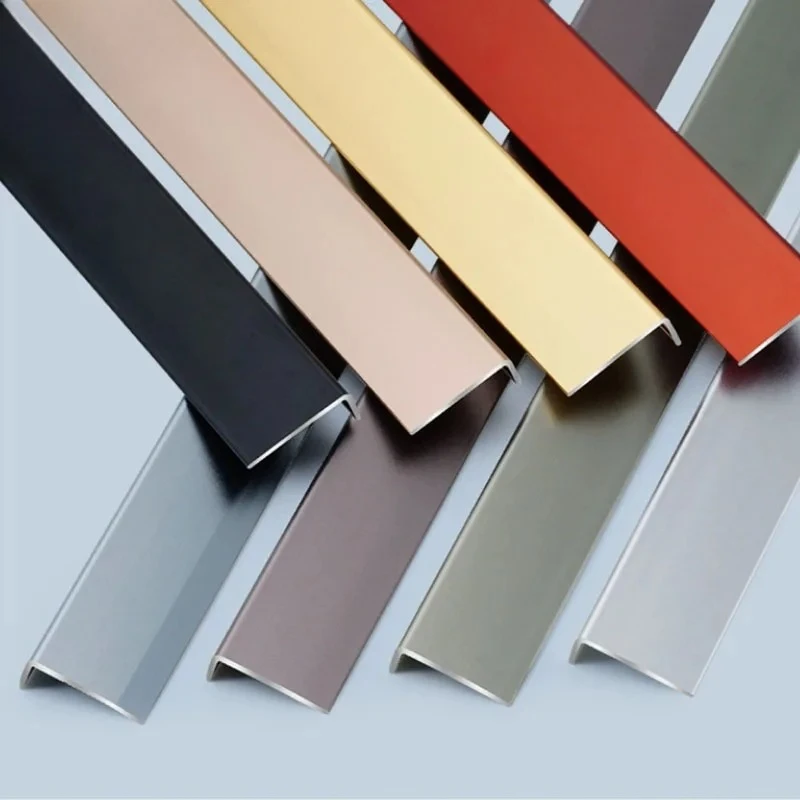L-type Corner Protection Strips Aluminum Alloy Metal Wall Protection Strips Corner Anti-collision Stickers