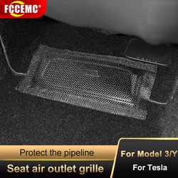 Cubierta de salida de aire para asiento inferior de coche Tesla Model 3 Model Y, cubierta de polvo antibloqueo para ventilación trasera del asiento, accesorios para Modelo 3