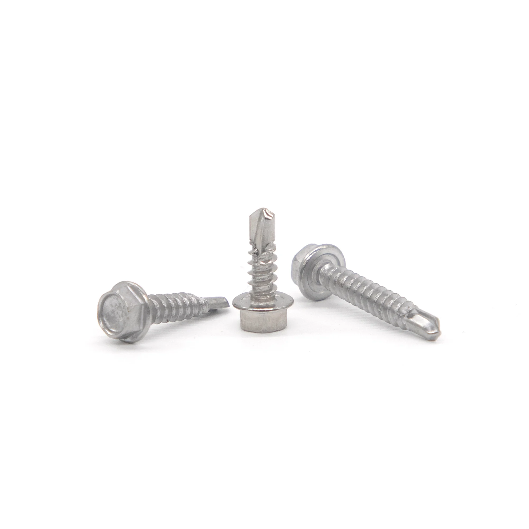 20 PCS 410 Stainless Steel Self Tapping Screws for Metal, 4.2*13/16/25 Hex Head Self Drilling Screws, Rust Proof Wood Screws