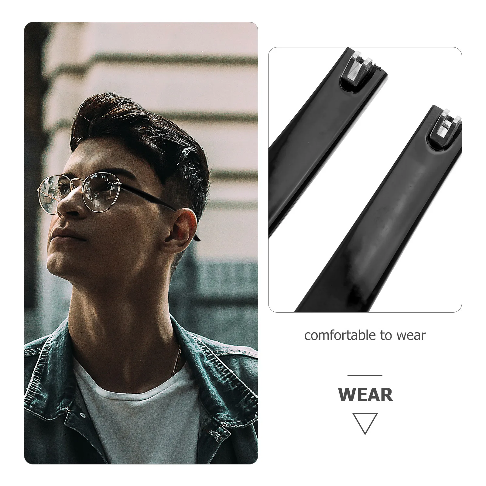 

1Pair Eyeglasses Arm Legs Replacement Tr90 Material Sturdy Simple Structure Easy to Install Glasses Parts Eyeglasses Arm