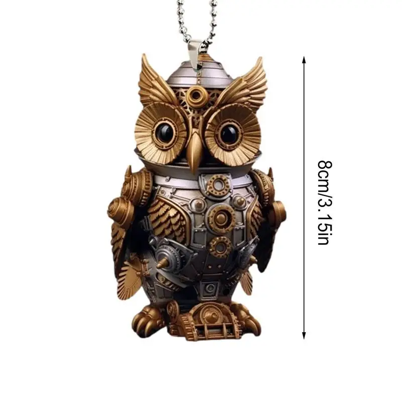 Mechanical Owl Car Pendant Car Accessorie Swing Bulldog Pendant Auto Rearview Mirror Ornaments Birthday Gift Couple Accessories