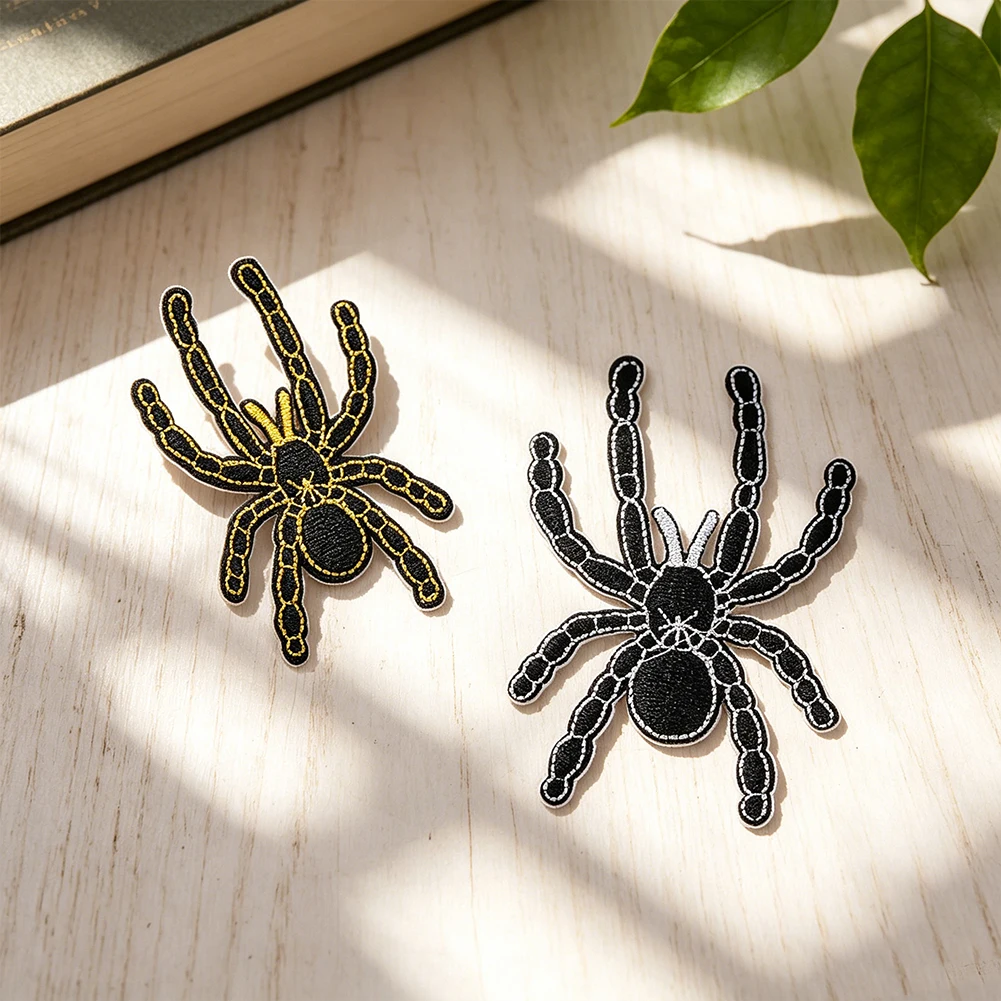 Spinnen-Stickerei-Aufnäher im Gothic-Stil zum Aufbügeln oder Aufnähen für Kleidung, Taschen, Jeans, Hüte, DIY-Reparatur, Deko-Accessoire – Detail 2