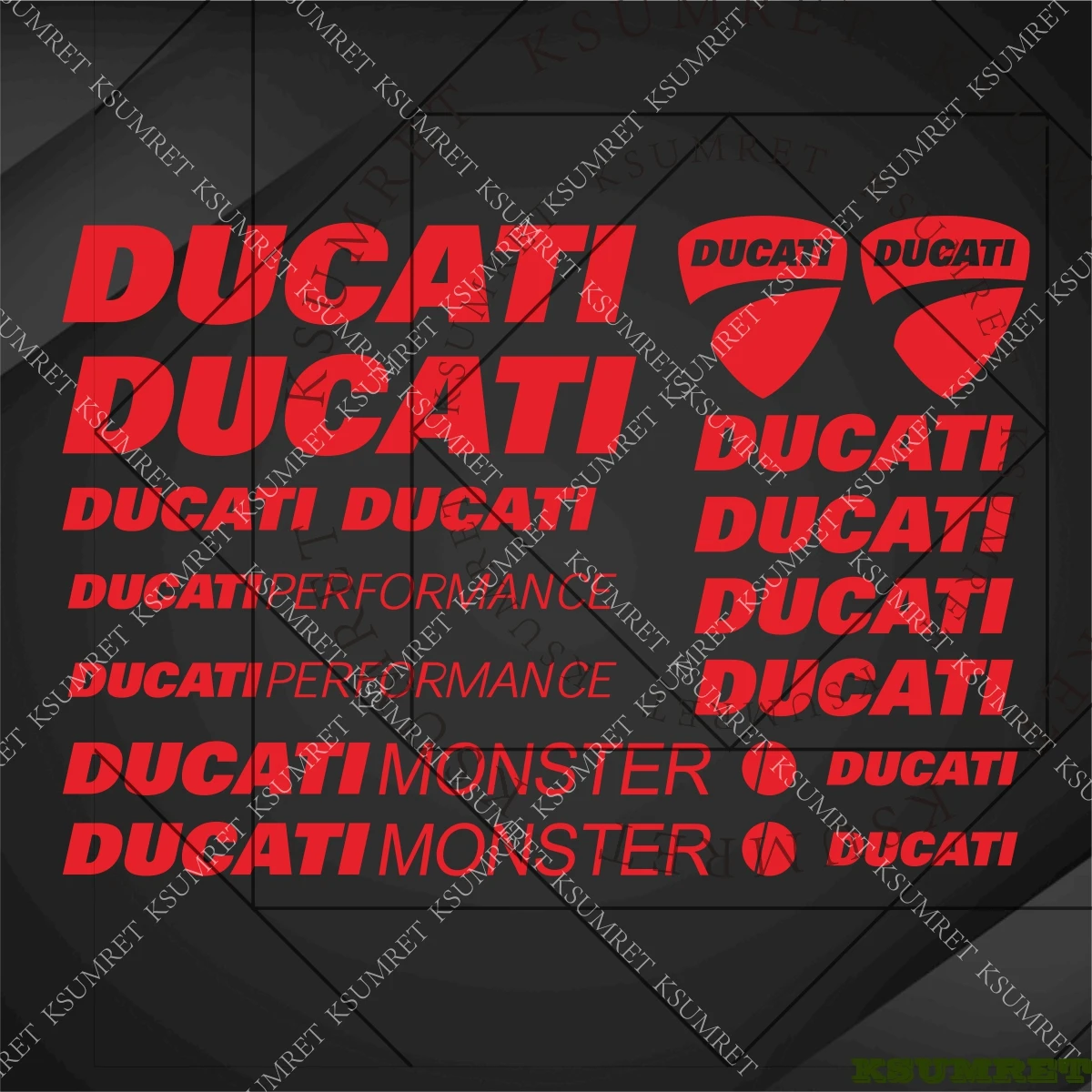 Obrázek 7: Vinyle pro ducati motocykl nálepka obtisk komora helma logem souprava