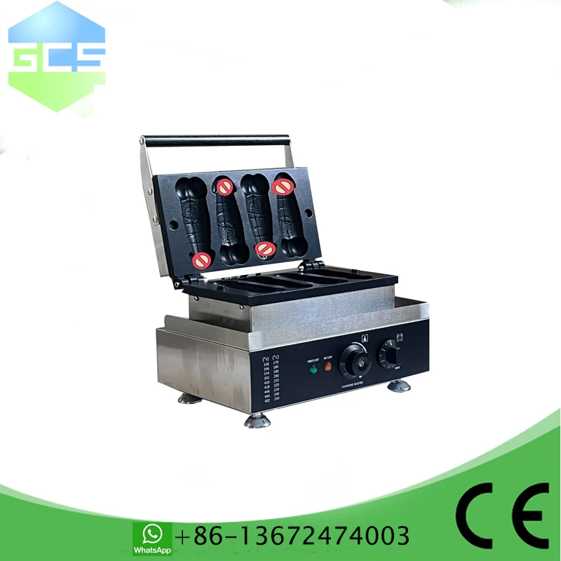 Electric 220/110V Commercial 4 pcs lolly Waffle Machine  A Piece of Gayke cock Waffle Makers Lolly Hotdog Sticks