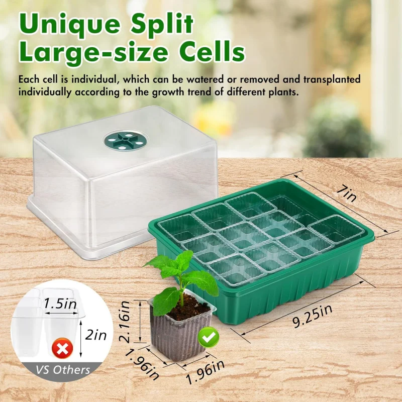 84 XL Cells Seed Starter Tray, Packs   Kit Large Size and Individual , Seedling Starting Trays with Humidity D