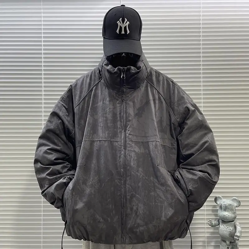 

Мужская повседневная куртка-пуховик в стиле High Street с воротником-стойкой, теплая, универсальная, свободного кроя, зимняя, новая, модная, для городского образа жизни