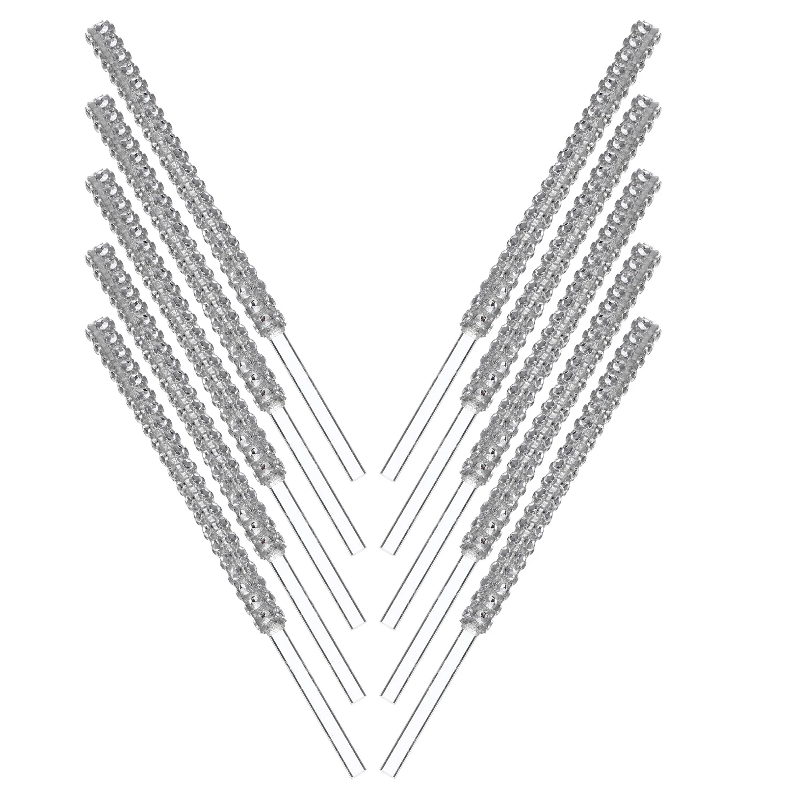 

10Pcs Candy Apple Decorative Sticks Acrylic Lollipop Making Tool Sparkle Picks for Party Dessert Christmas Decoration