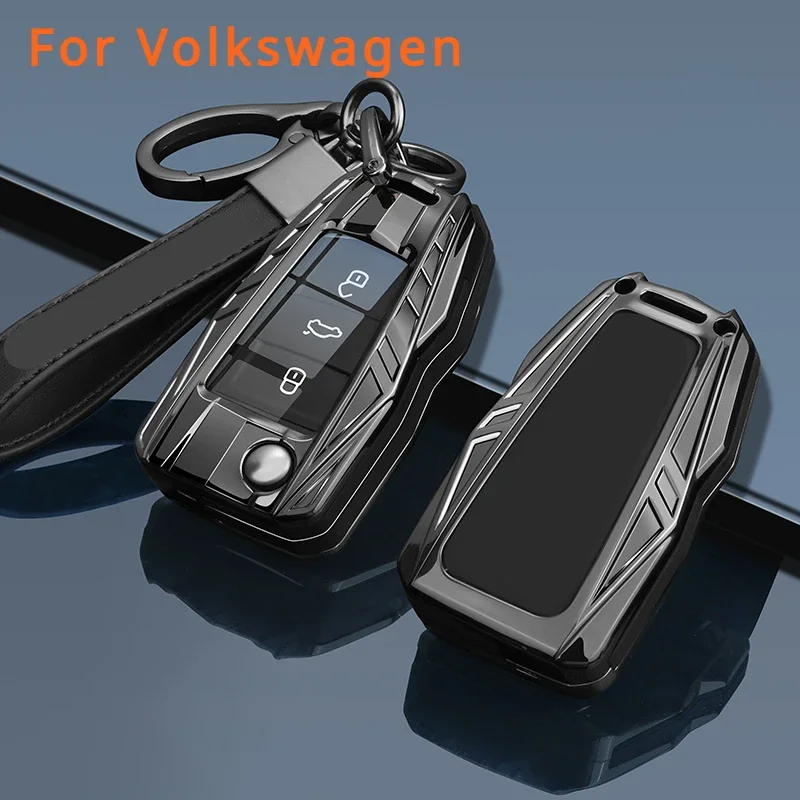 

Zinc Alloy Key Case For Car Cover For Volkswagen VW Golf 7 T-ROC POLO Tiguan Smart Remote Auto Key Car Accessories with Keychian