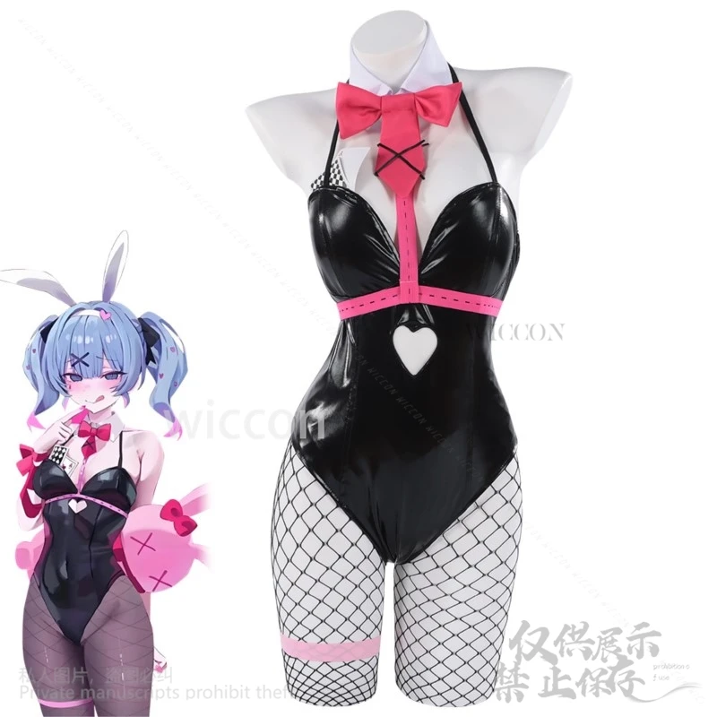 กระต่ายหลุมอะนิเมะโครงการเกม Sekai สีสันคอสเพลย์ Mikuuu เครื่องแต่งกายเซ็กซี่ Jumpsuit Idol Vtuber สาวกระต่าย Cos ที่กําหนดเอง