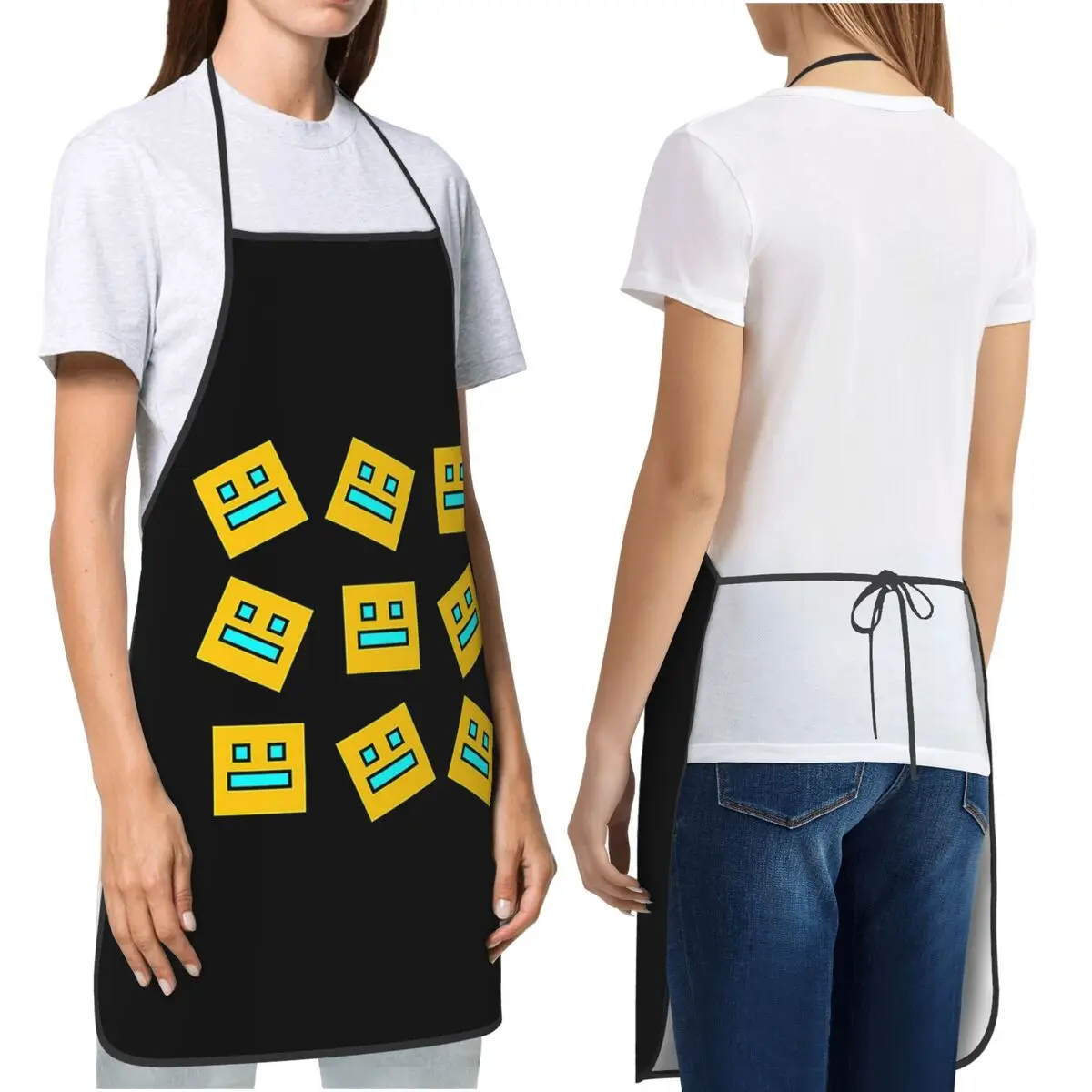 لعبة فيديو الهندسة داش المئزر الشيف الطبخ الخبز Tablier أكمام مريلة تنظيف المطبخ بينافور للنساء الرجال اللوحة #2