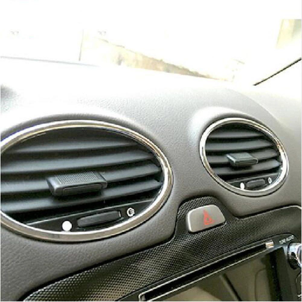 Car air conditioning ABS chrome trim outlet decoration for Ford Focus 2 2005 2006 2007 2008 2009 2010 2011-2016 car accessories