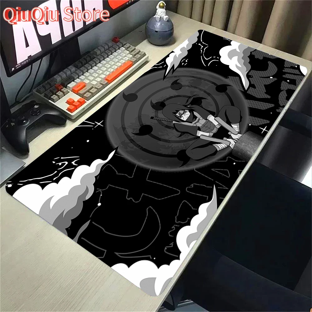 

Japan Cool Anime Mouse Pad Laptop Red Moon Gaming Keyboard Rug XL N-narutoS Mousepad PC I-itachi Gamer U-uchiha Cabinet Desk Mat