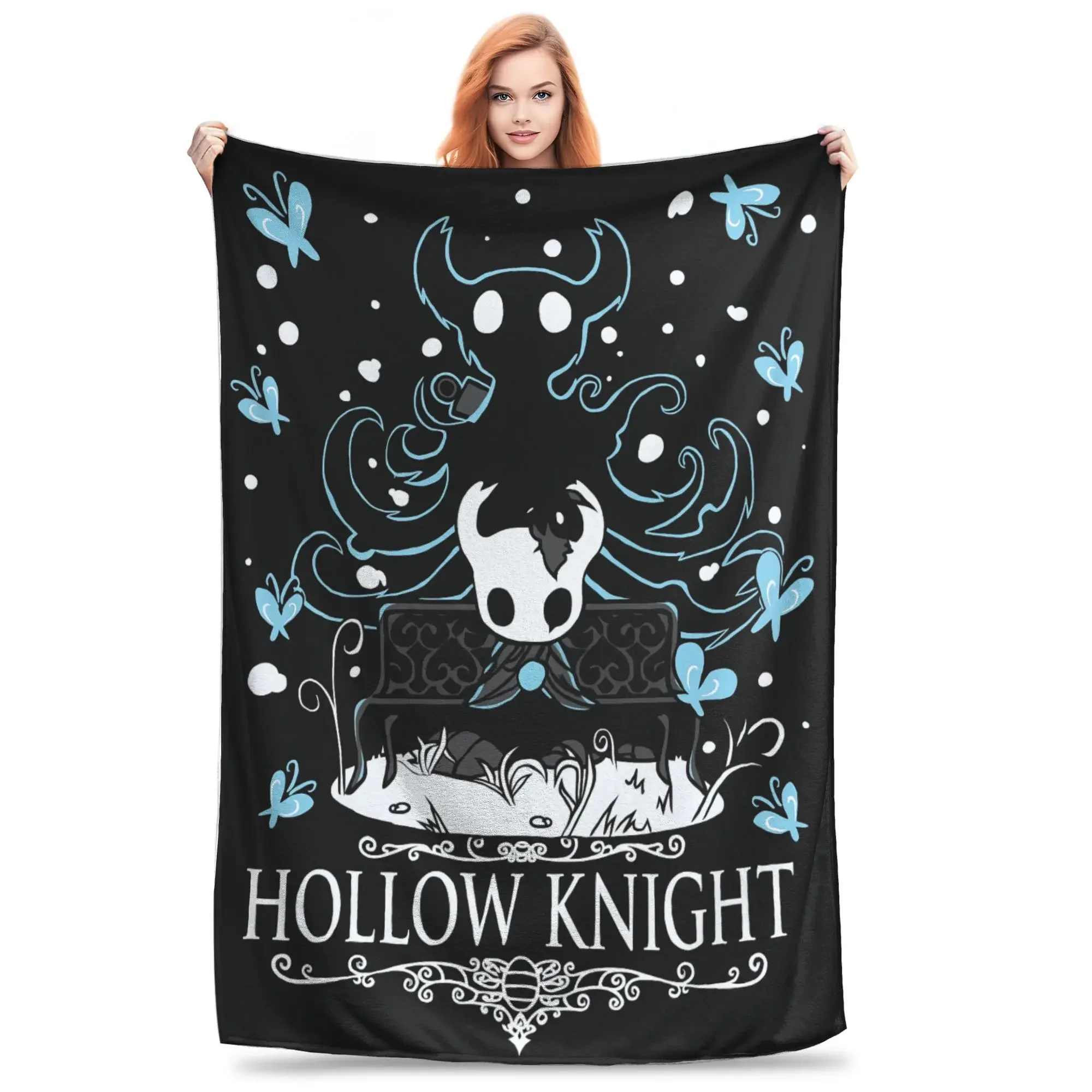 

Hollow Knight Game Blanket Ultra Warm Throw for Autumn Home Decor Perfect for Boys Girls Bedding Funny Bedspread